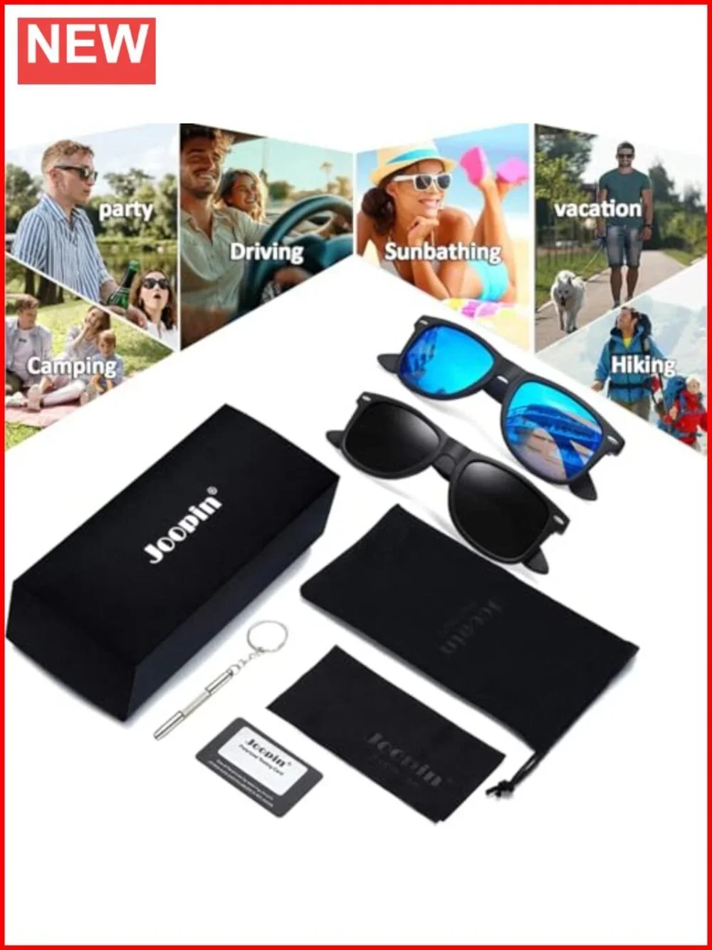 Polarized UV400 Square Sunglasses for Men Women